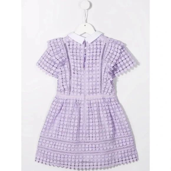 Self Portrait Heart Lace Minidress In Purple. Size 6-7 (UK 6-7) Self Portrait Heart Lace Minidress In Purple. Size 6-7 (UK 6-7)